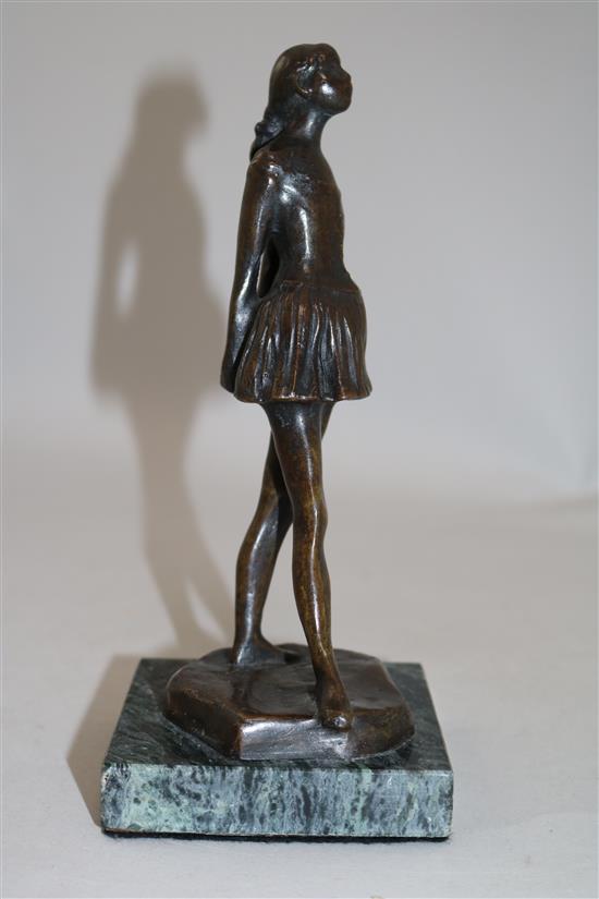 After Degas. A bronze figure of a lady, Little Dancer, 8.5in.